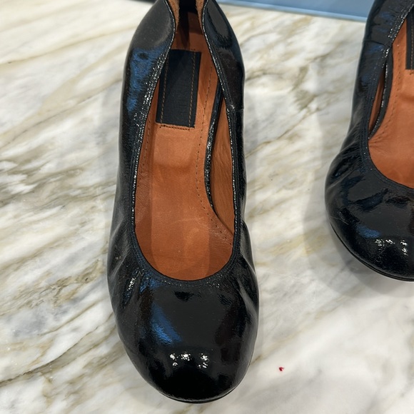 LANVIN BALLET SHOES WITH HEEL BLACK 9 1/2 - Picture 2 of 6